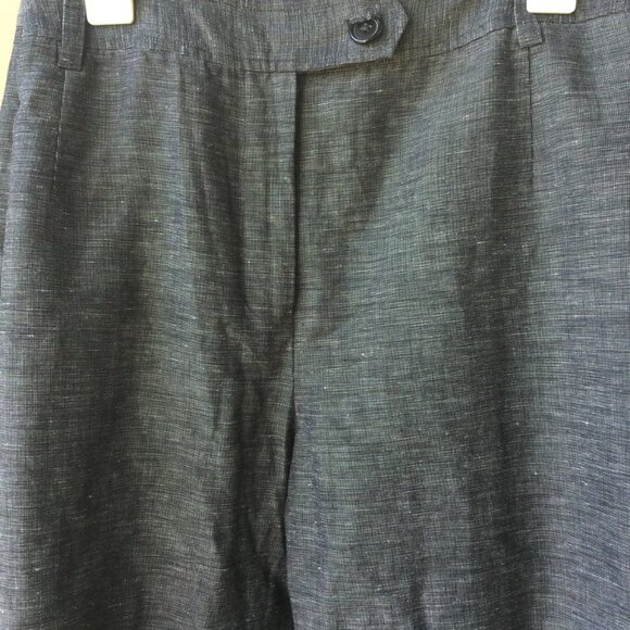 Women’s 22W Gray Linen Twill Wide-Leg Pants – 32" Inseam, Dry Clean Only - Picture 2 of 7